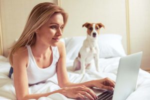 beautiful girl with dog DV5HRRD 1
